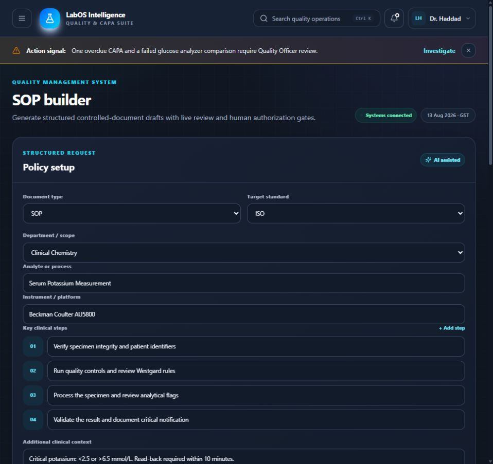 LabQMS Studio SOP policy builder