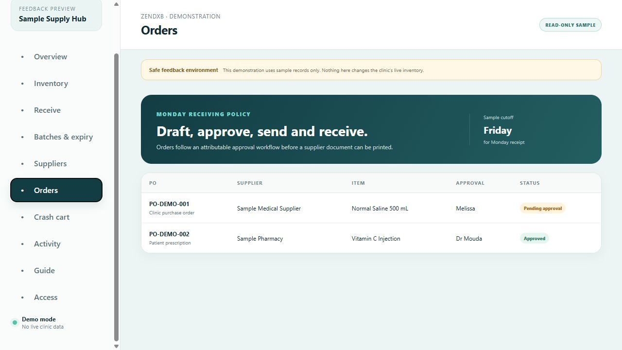 ZenDXB order workflow